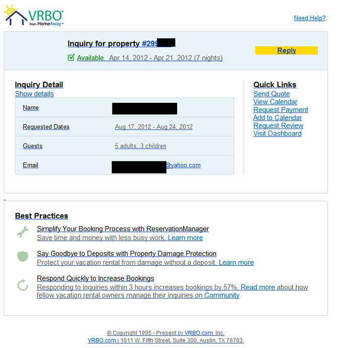 Owners direct phishing mail